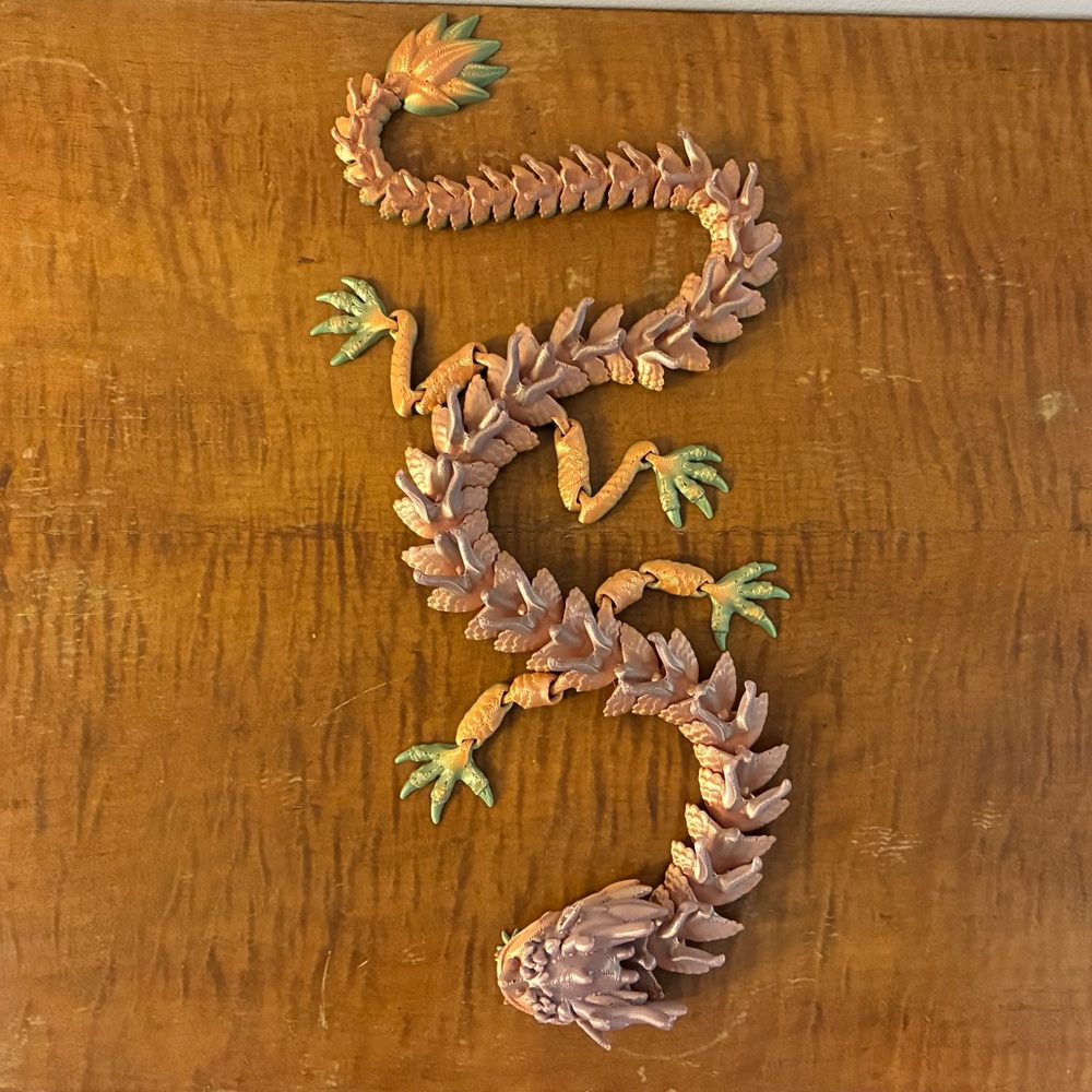 Large Articulated Dragon Fidget Toy, 3D-printed